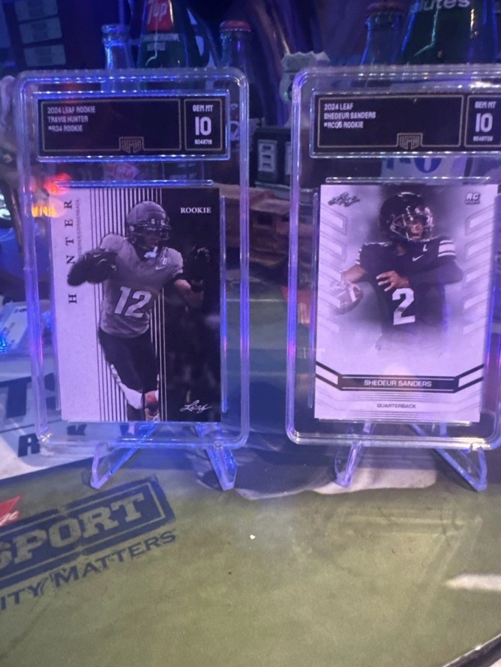 Graded 10 2024 Leaf Rookie cards Shedeur Sanders & Travis Hunter lot